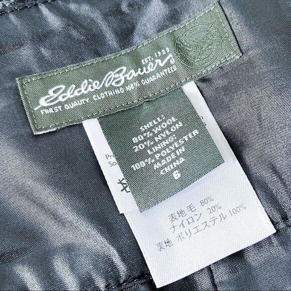 Eddie Bauer Black, Gray, White and Red Plaid Wool Mini Skirt | Women’s Size 6 - Picture 12 of 16